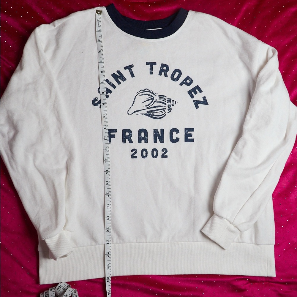 Saint Tropez France 2002 White Navy Graphic Sweatshirt